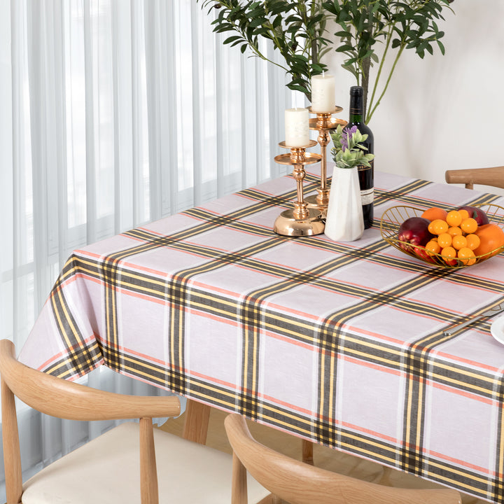 Classic Multi-color Purple grid Tablecloth Vinyl Surface with Flannel Backing Oilcloth Waterproof holiday