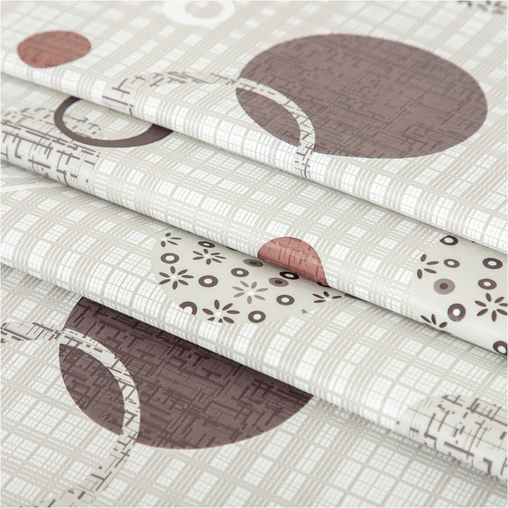 RAY STAR Cute Circle Tablecloth With Flannel Backing Round and Rectangle (Beige)